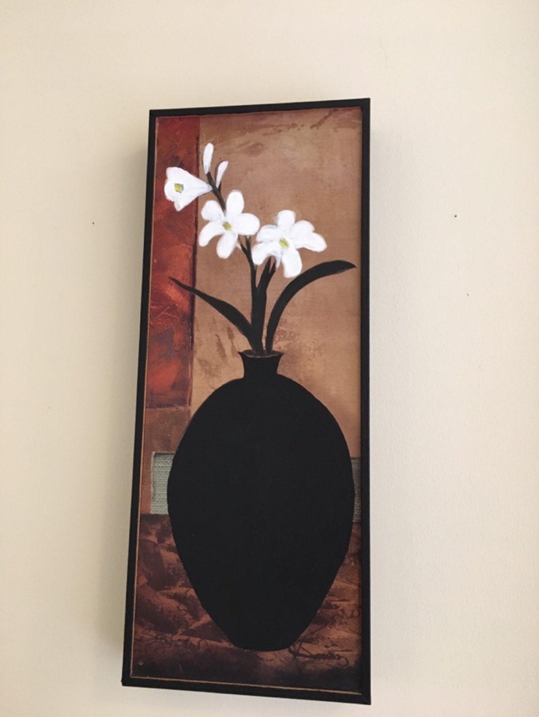 Framed Wall Art - White Flowers in Black Vase - photo 4