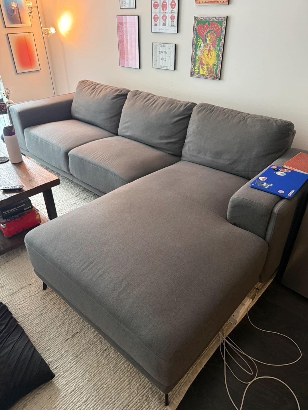 Grey Right Facing Sofa - photo 2