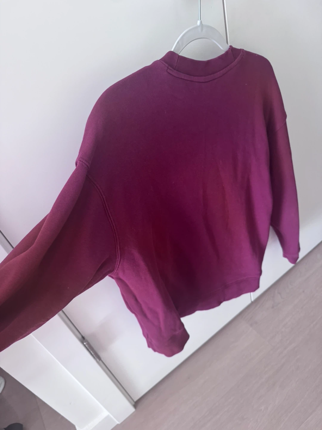 Adidas Trefoil Crewneck Sweatshirt - Burgundy - Size S - photo 2