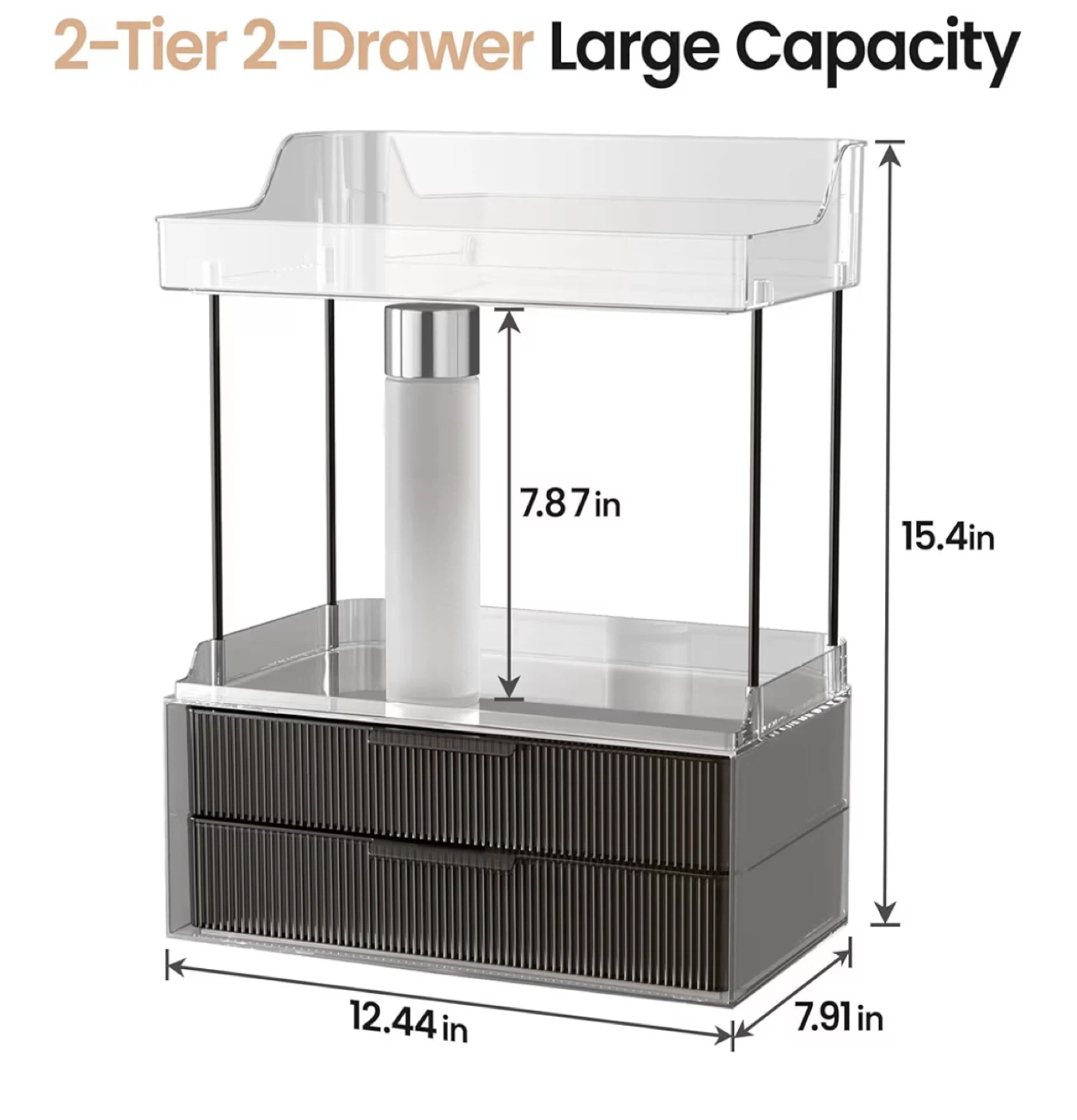 2-Tier 2-Drawer Organizer with Drawers