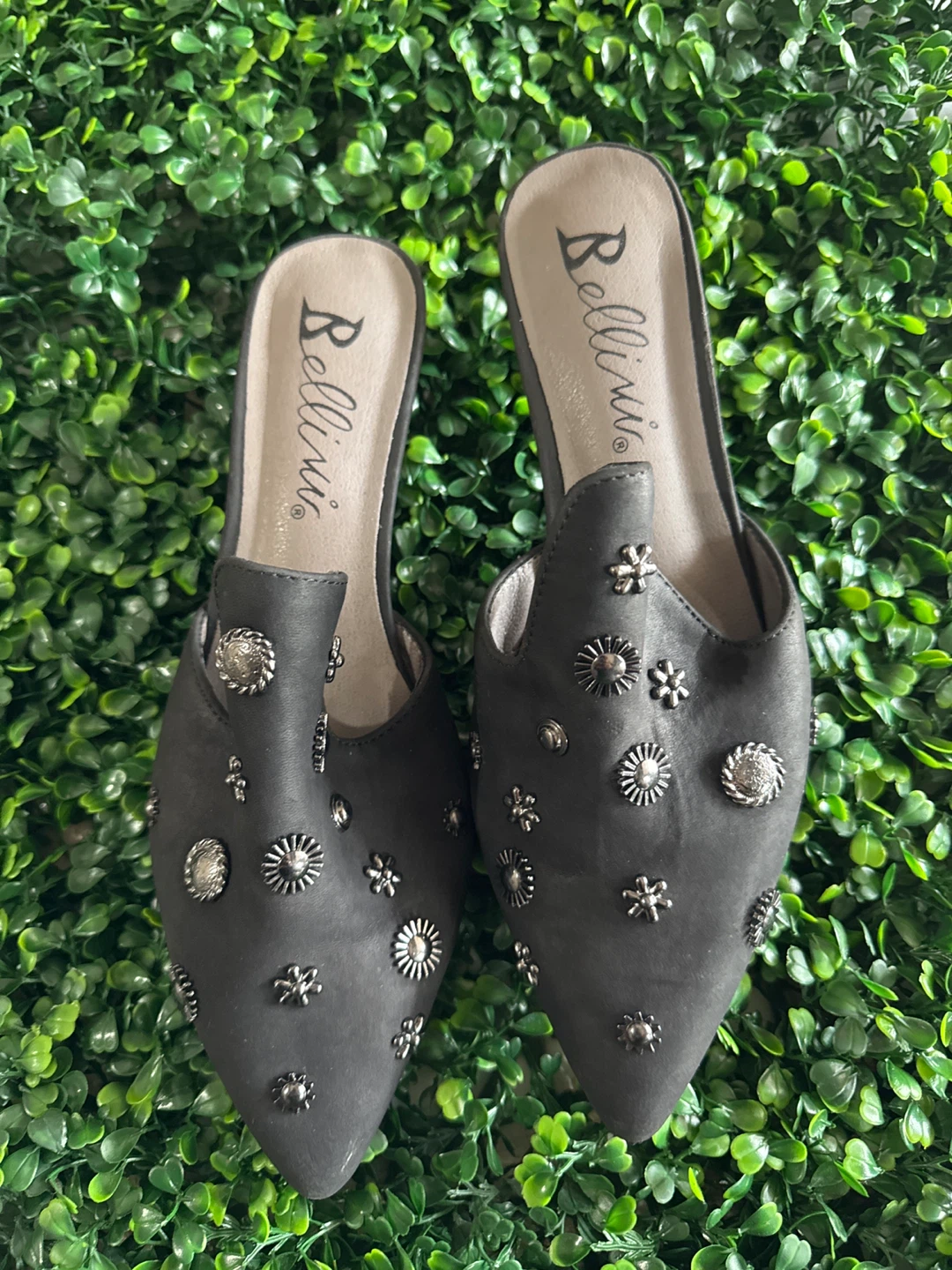 Bellini Black Embellished Mule Heels - photo 2