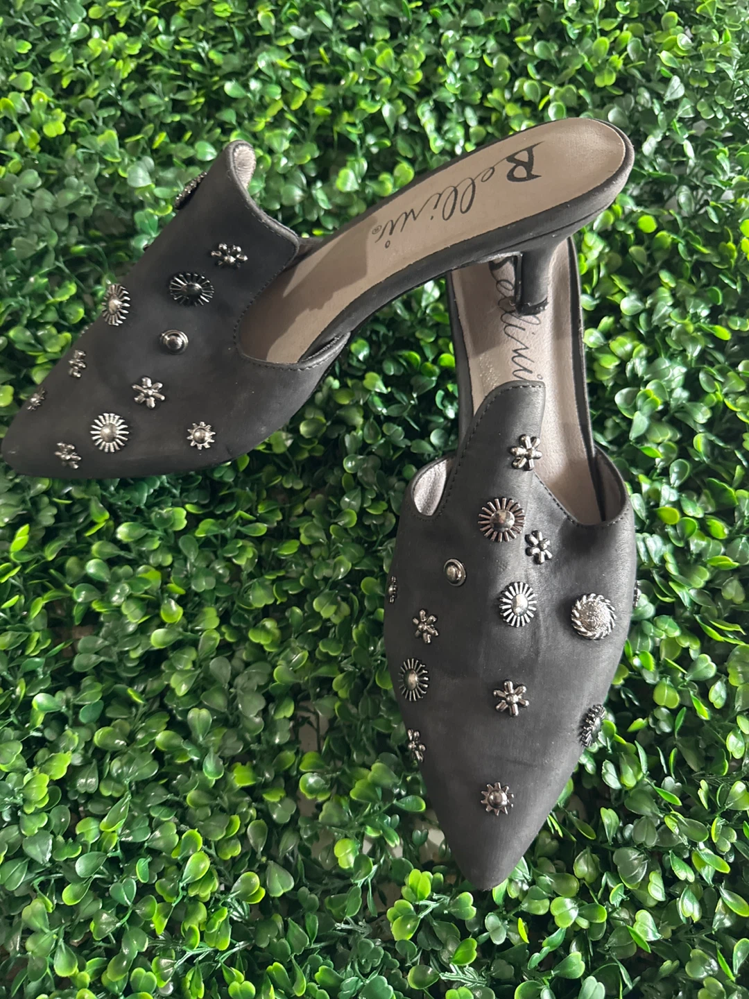 Bellini Black Embellished Mule Heels - photo 3