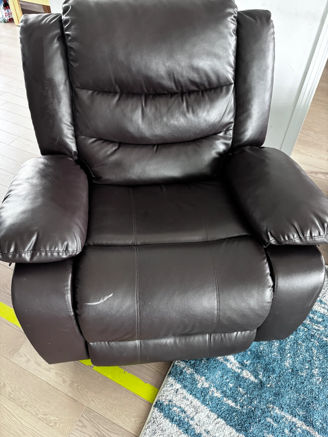Brown Faux Leather Recliner Chair