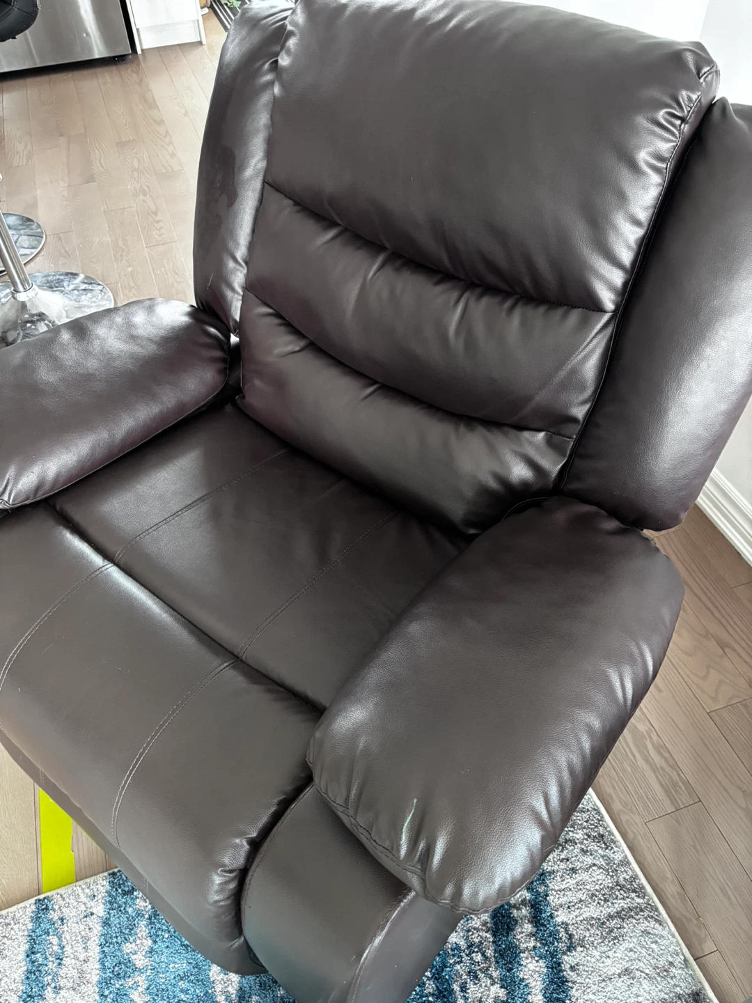 Brown Faux Leather Recliner Chair - photo 2