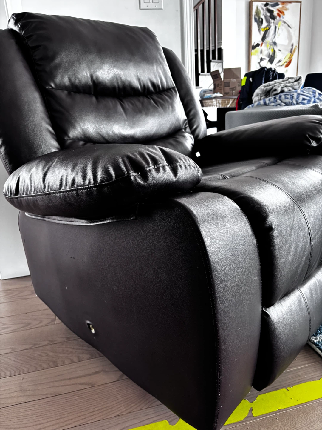 Brown Faux Leather Recliner Chair - photo 4