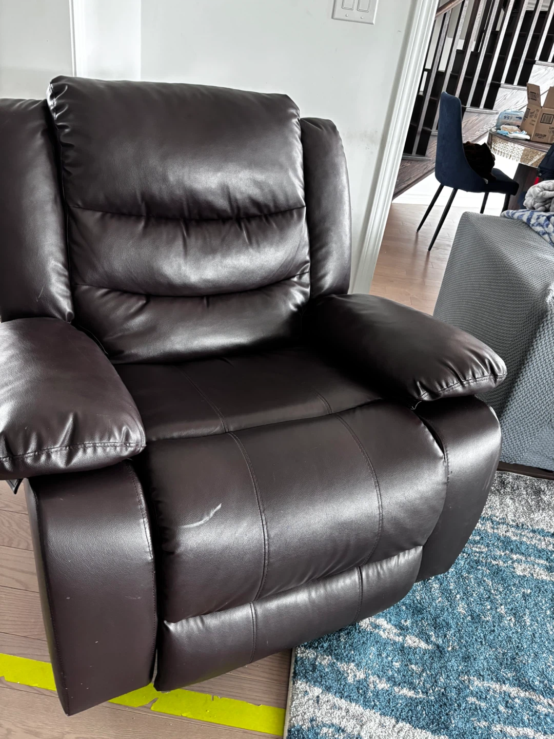 Brown Faux Leather Recliner Chair - photo 3