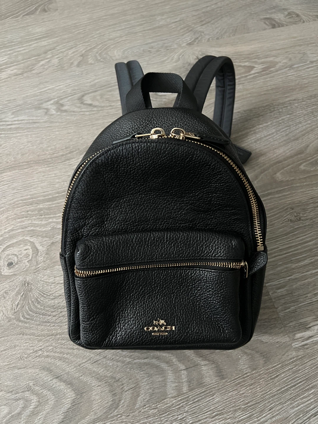 Coach Black Leather Mini Backpack