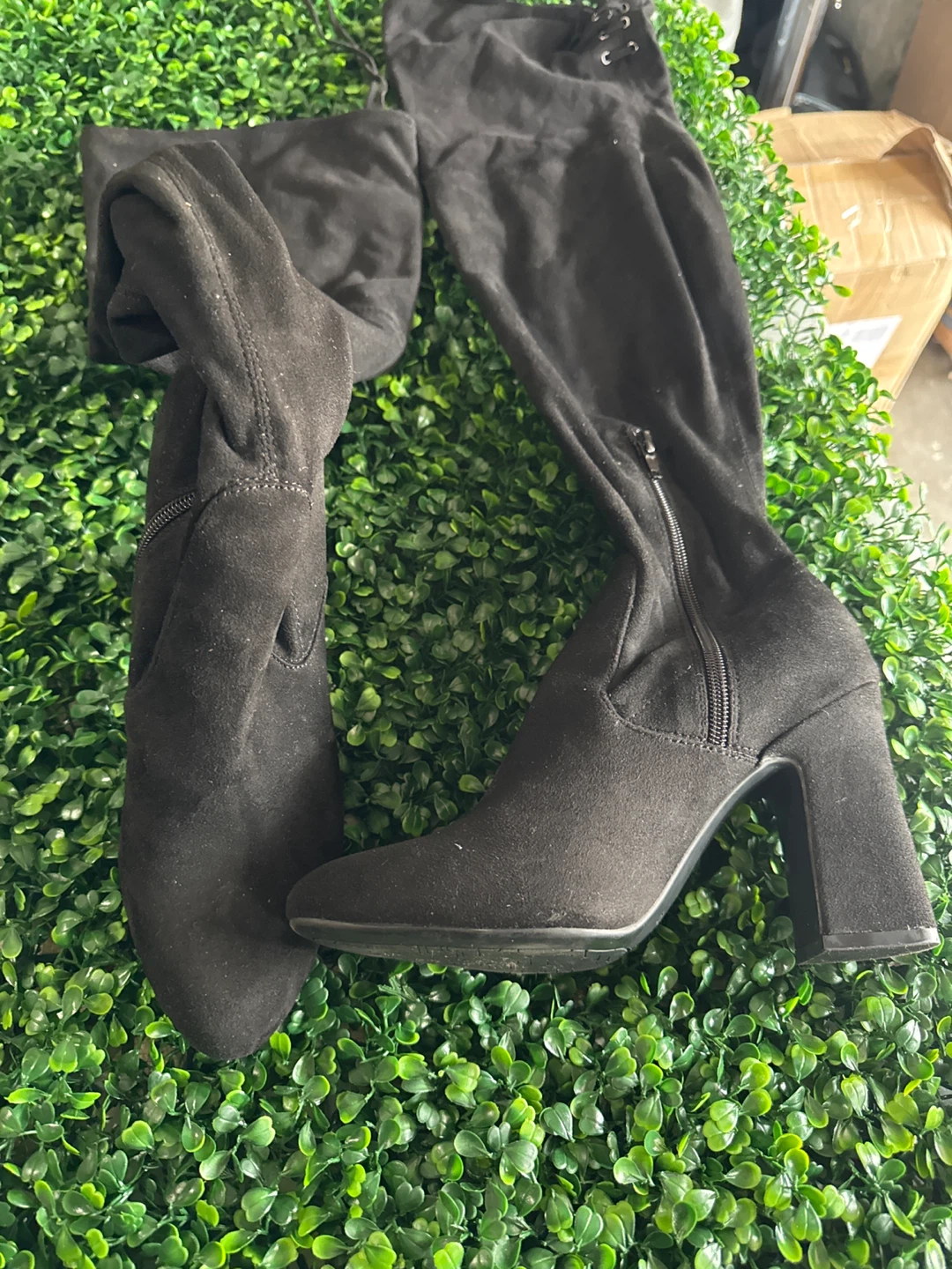 Black Suede Over-the-Knee Boots - photo 3