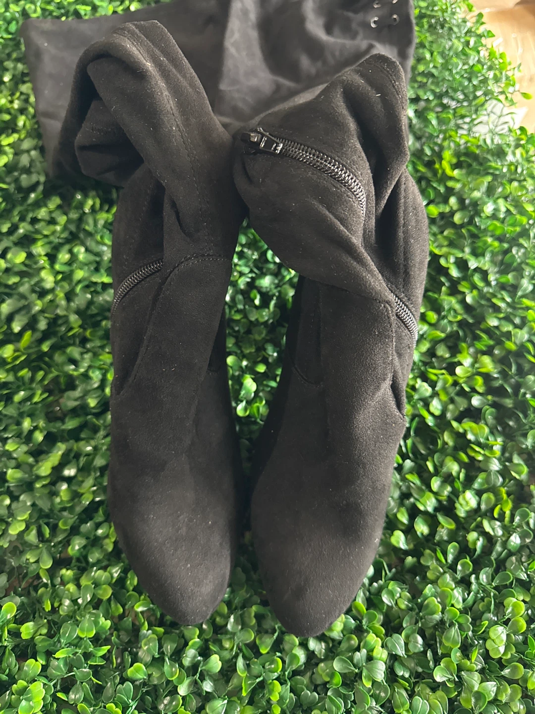 Black Suede Over-the-Knee Boots - photo 4
