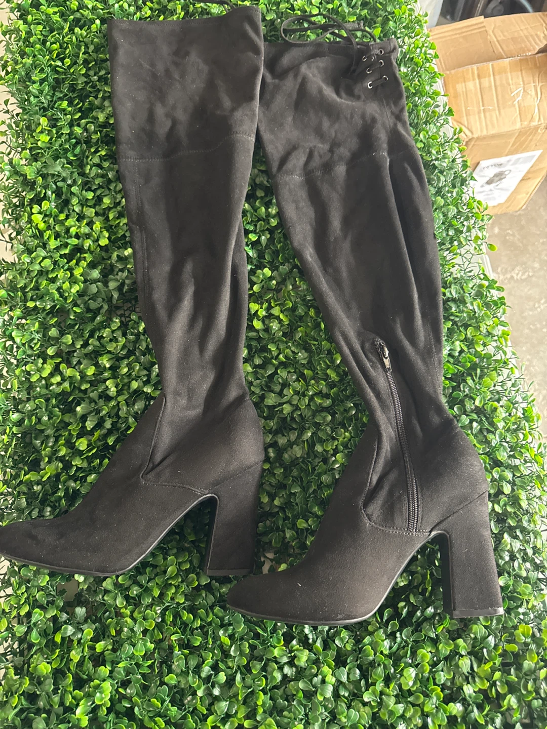 Black Suede Over-the-Knee Boots - photo 2