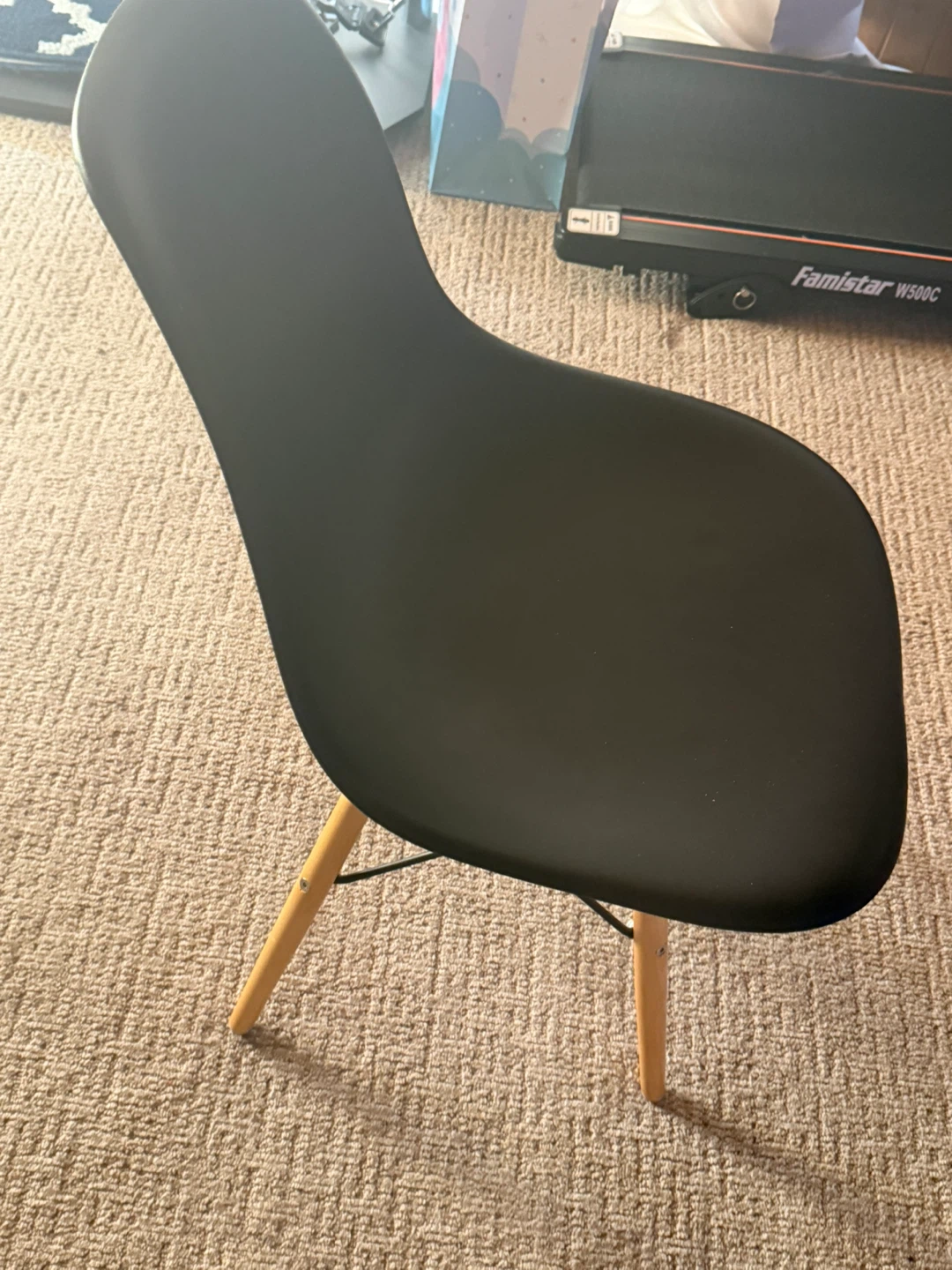Black Accent Chair with Wood Legs