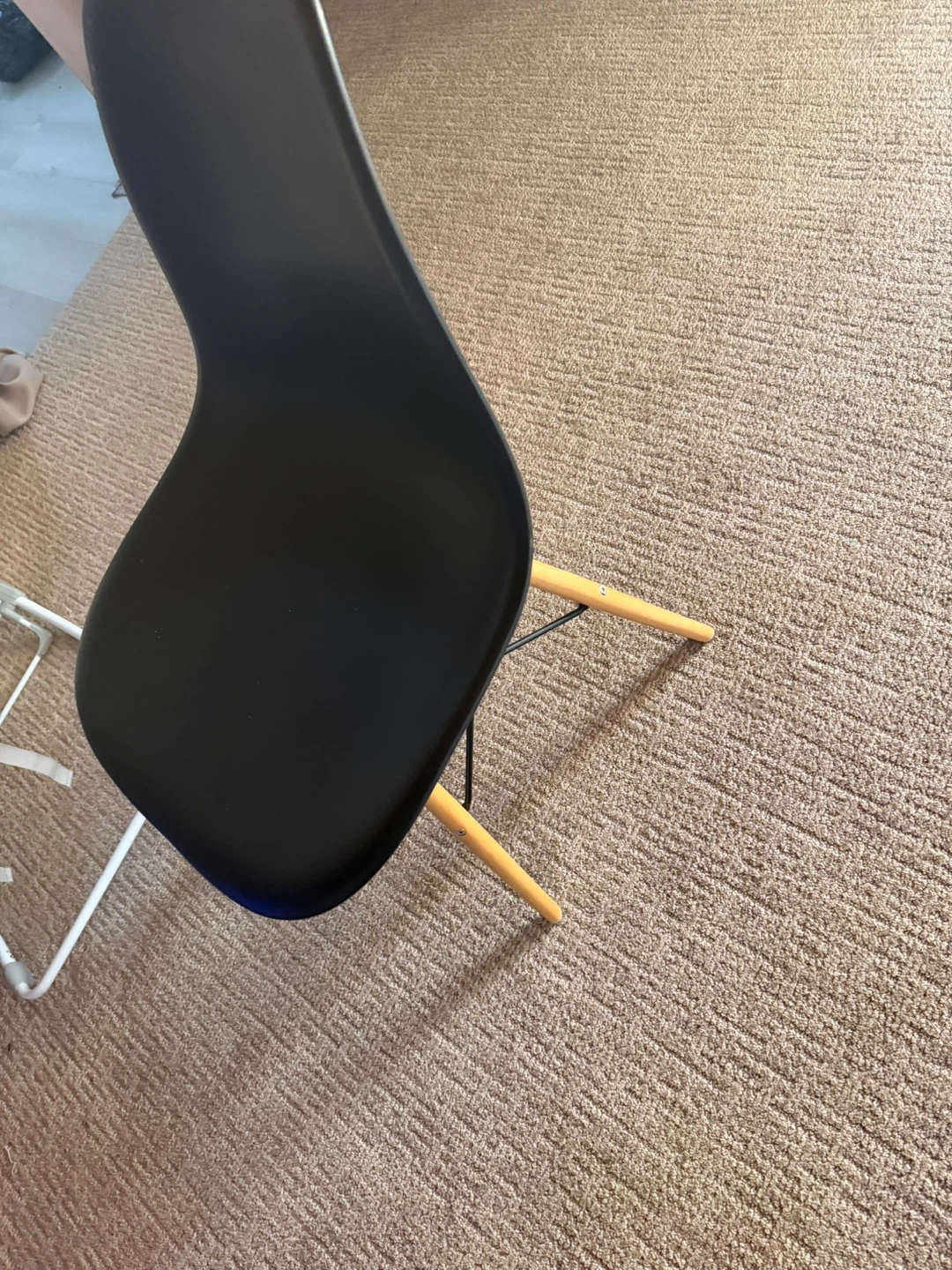 Black Accent Chair with Wood Legs - photo 2