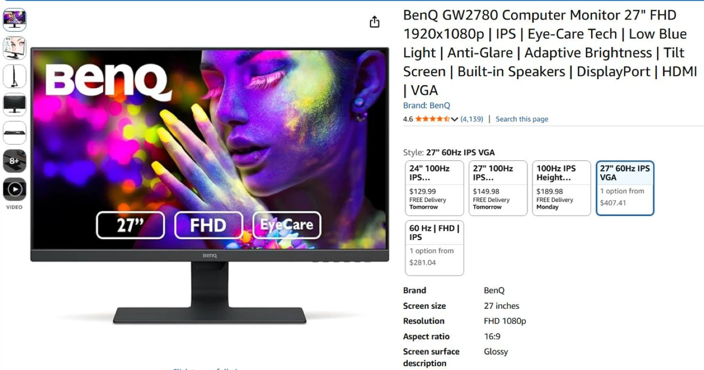 BenQ GW2780 27" FHD Computer Monitor - photo 2