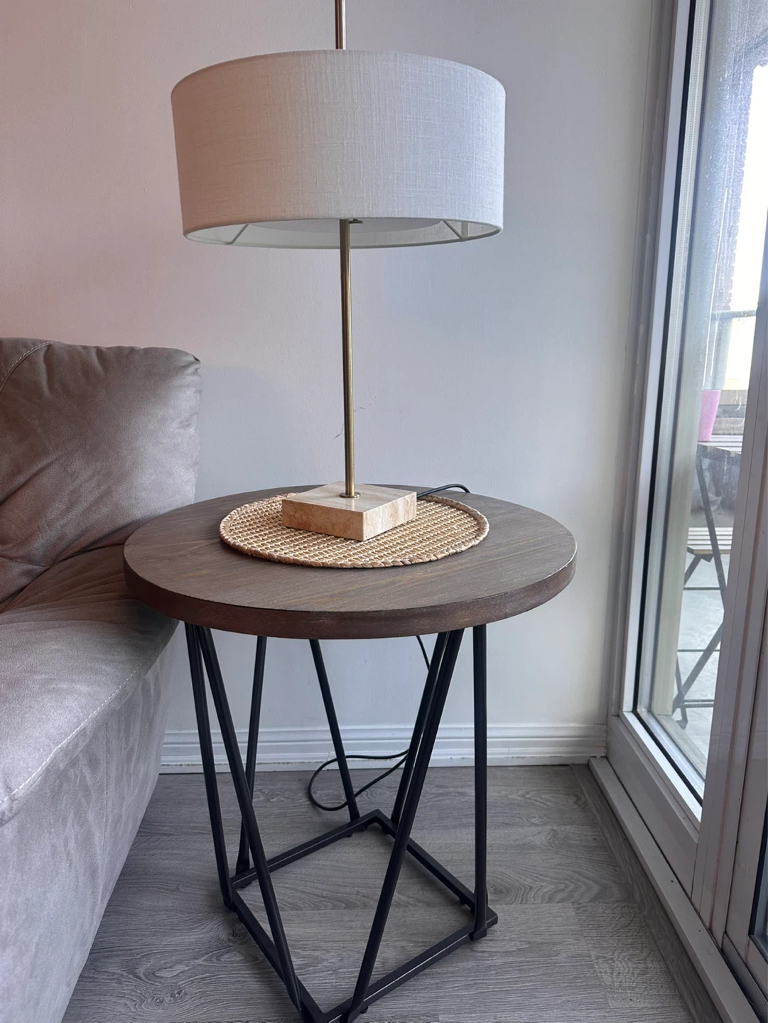 Ashley 2 Round Side Tables with Metal Base - photo 2