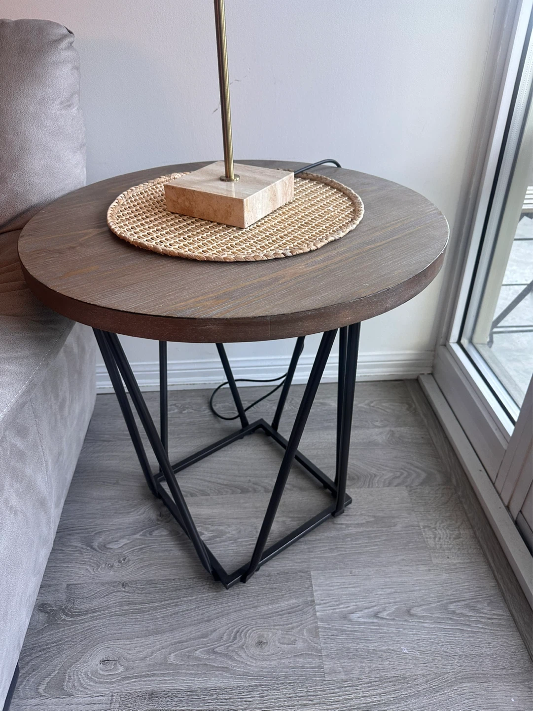 Ashley 2 Round Side Tables with Metal Base