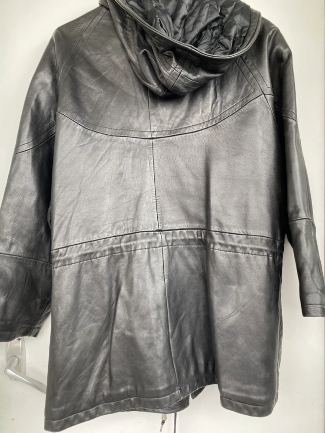 Valerie Stevens II Black Lamb Leather Hooded Jacket - Size 1X - photo 3