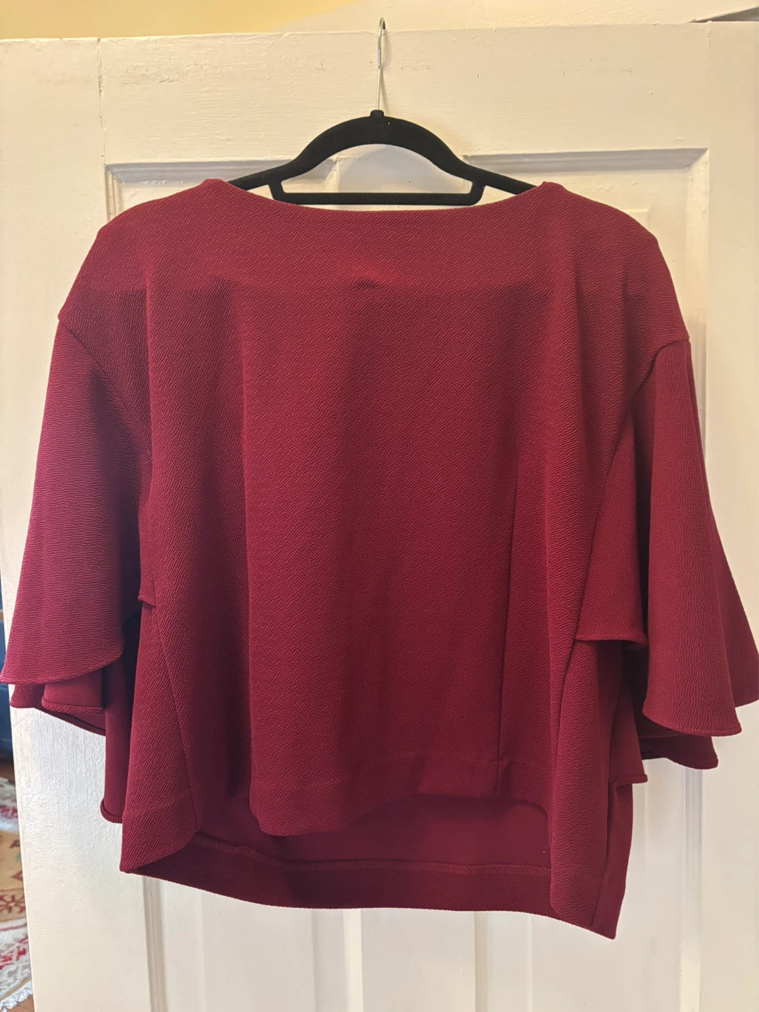 Anthropology Eri + Ali Women's Red Bell Sleeve Top Size L