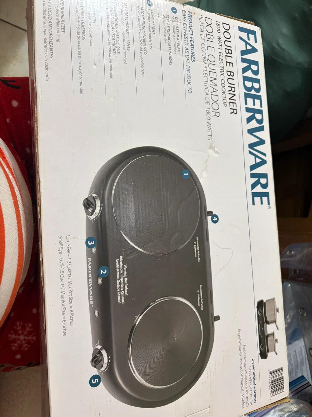 Farberware Double Burner 1800-Watt Electric Cooktop - photo 2