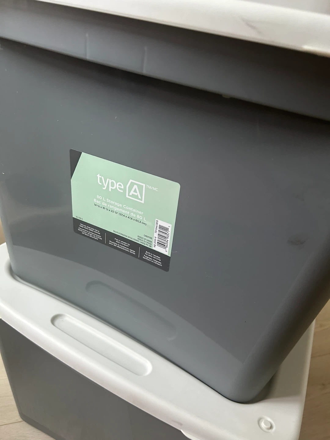 Type A 80 L Storage Container Bin with Lid