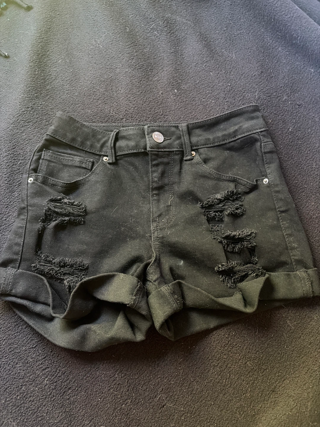 Wax Jean Collection Black Denim Shorts Size S