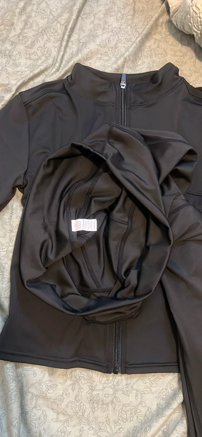 Black Athletic Set - Zip-Up Jacket and Flare Pants - photo 2