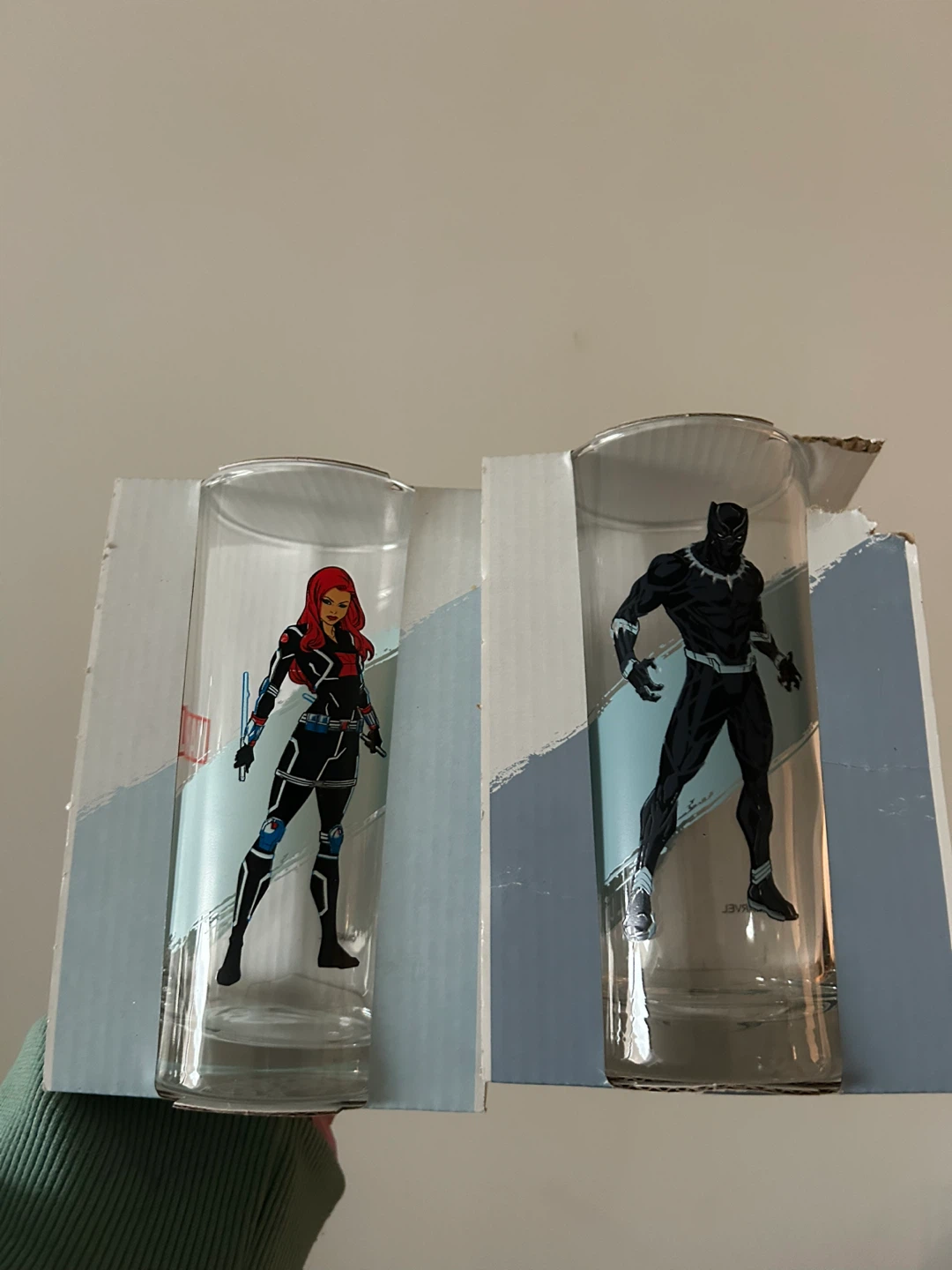 Marvel Black Widow & Black Panther Glasses - Set of 2