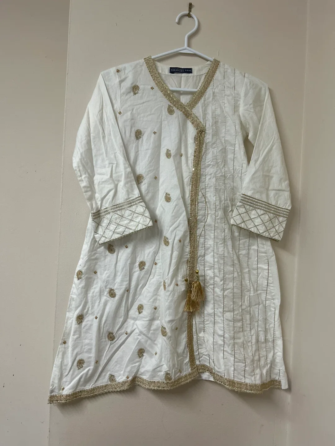White Embroidered Kurti with Dupatta