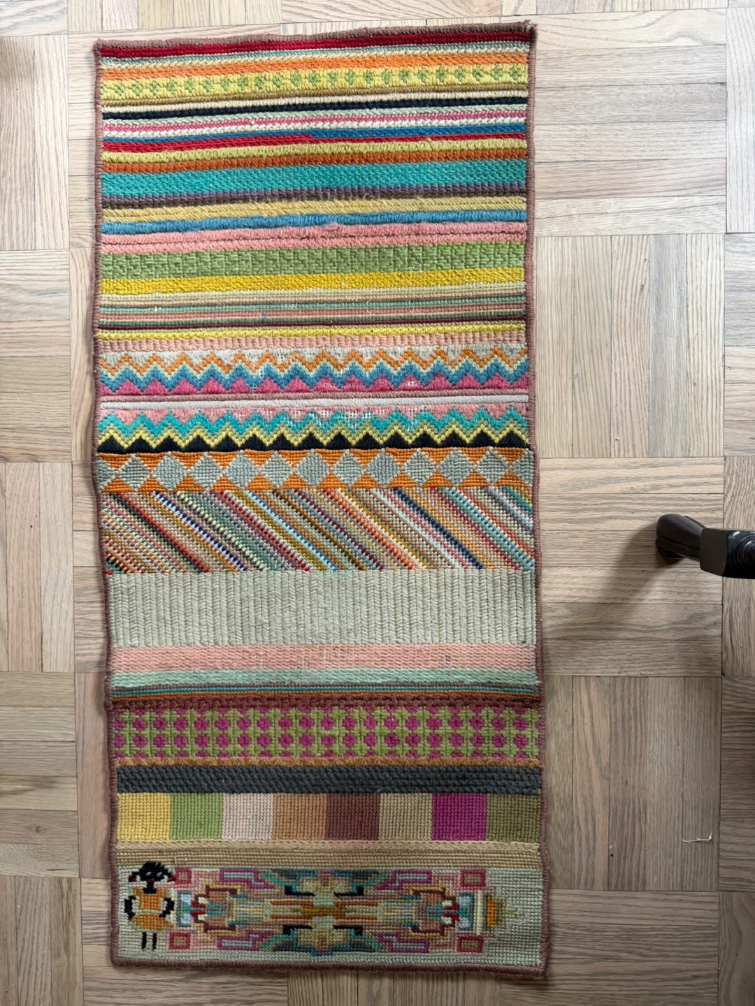 Handmade Brazilian Needlepoint Tapestry or Rug