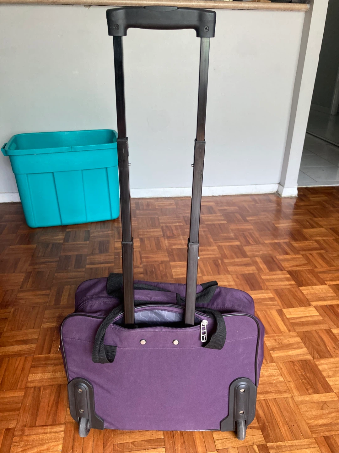 Purple 2 wheel carry on suitcase / luggage - photo 5