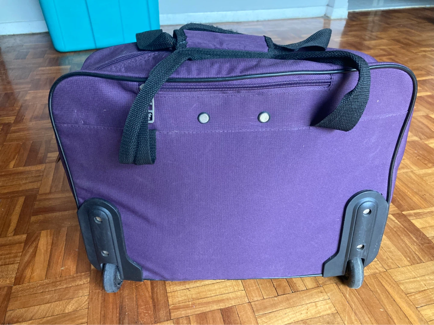 Purple 2 wheel carry on suitcase / luggage - photo 3