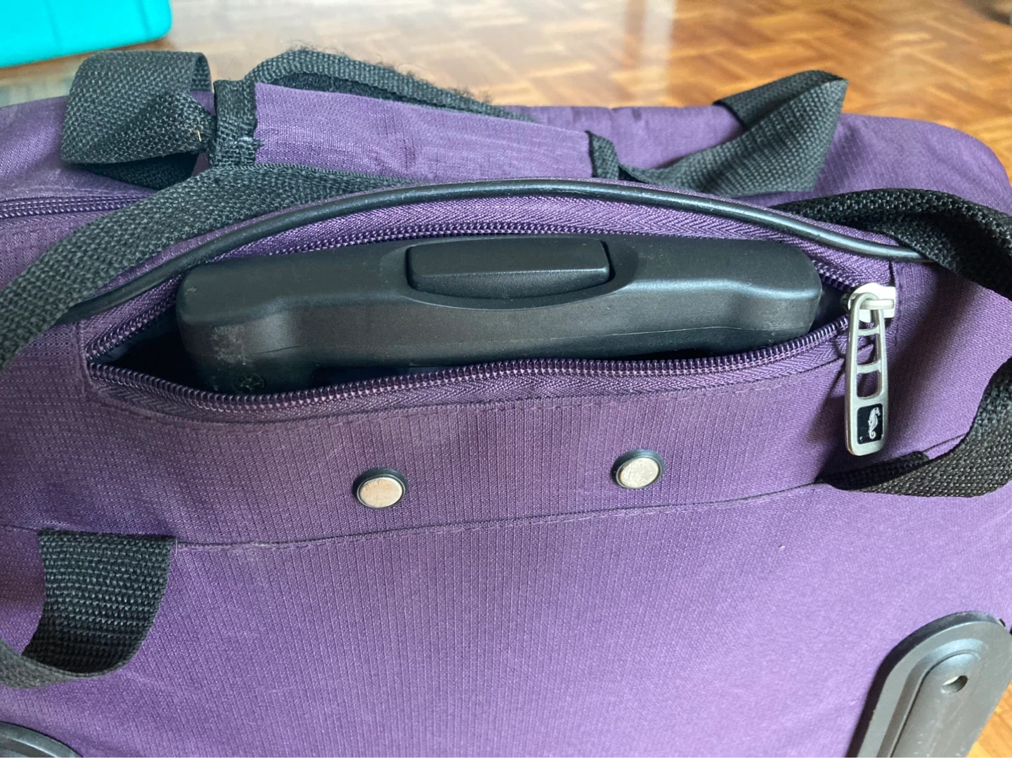 Purple 2 wheel carry on suitcase / luggage - photo 4