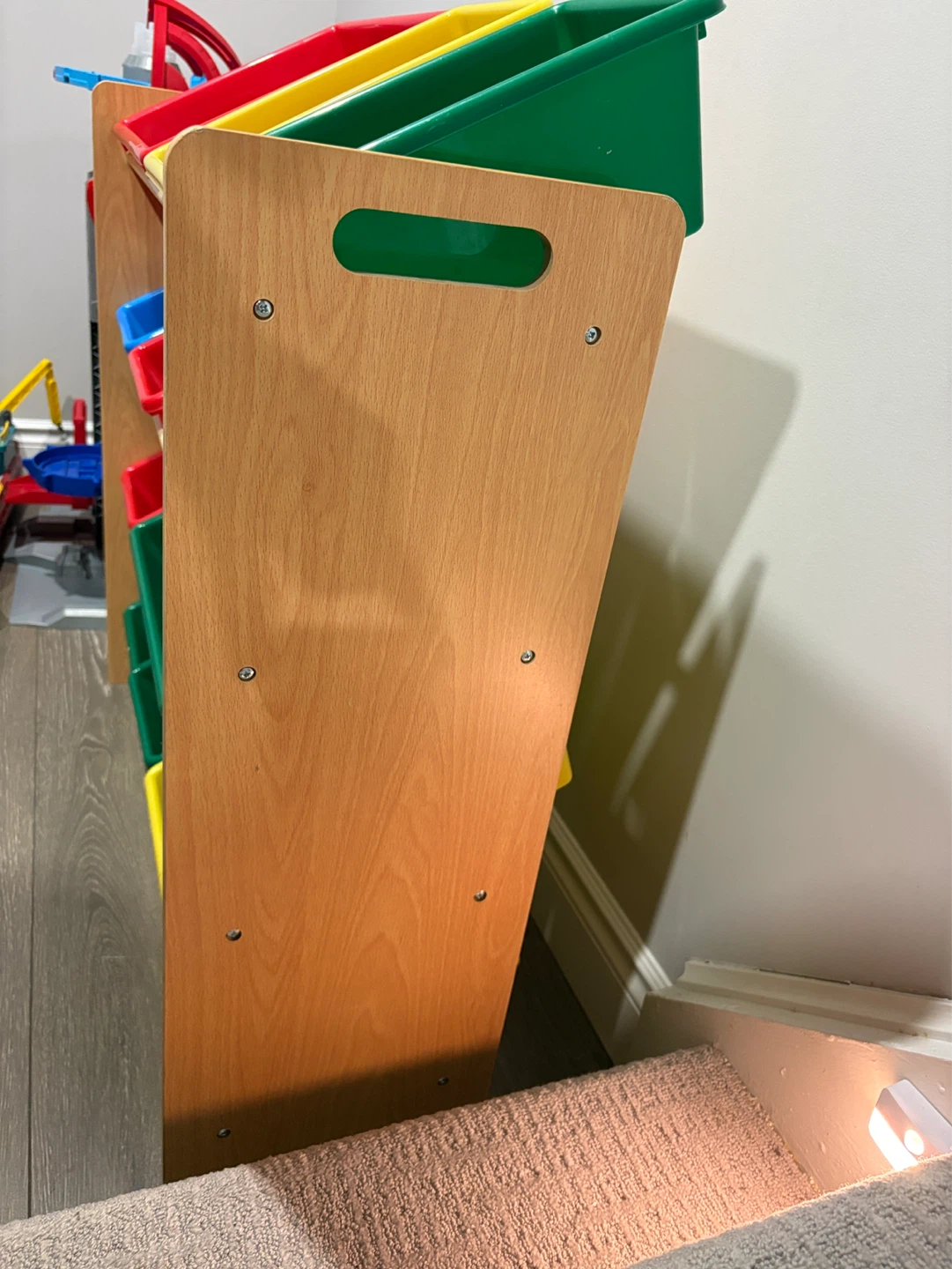 Wooden Toy Storage Organizer with Colorful Bins - photo 3