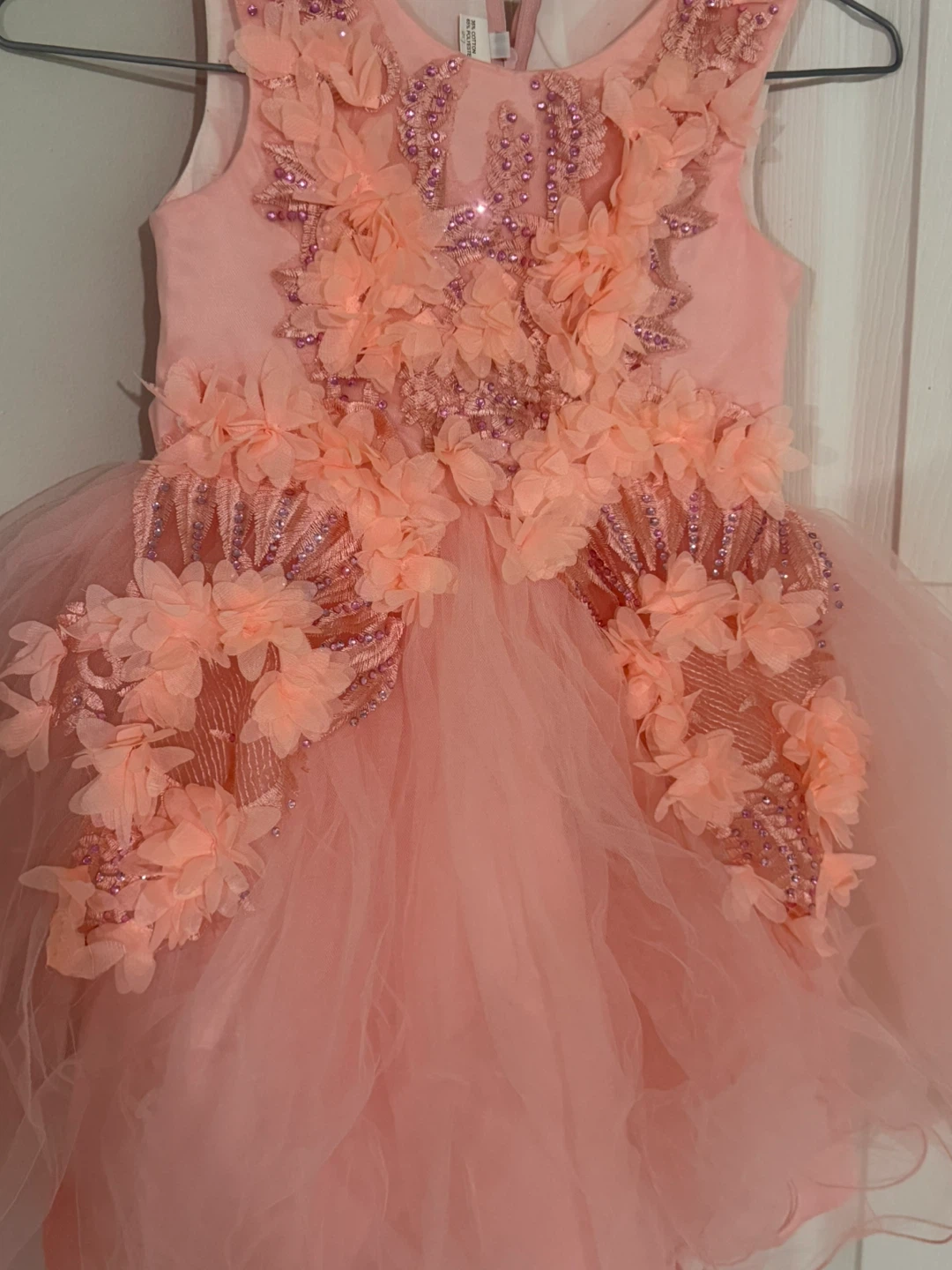 Girls' Sparkly Tulle Dress - Mint Green or Peach - photo 2