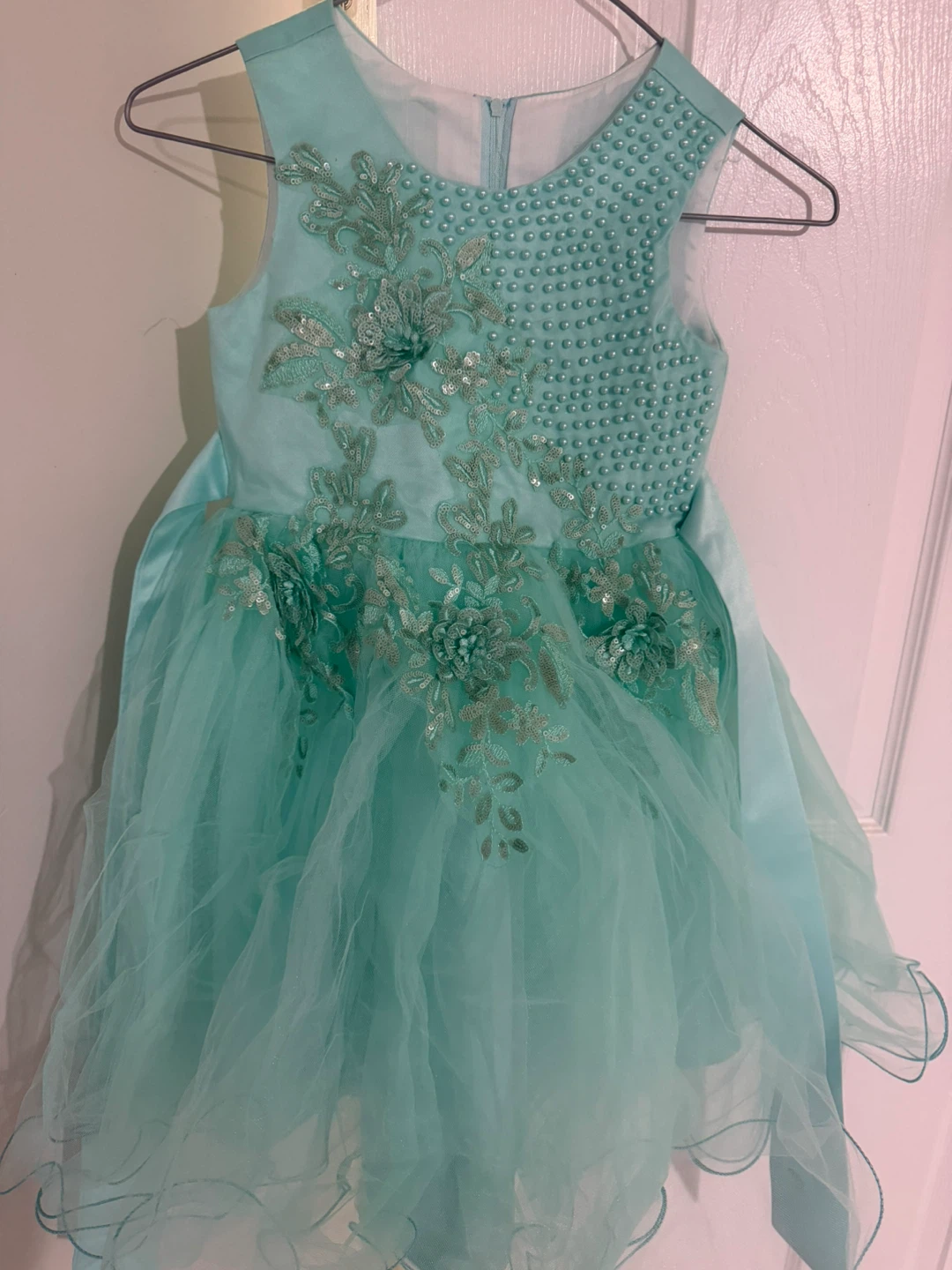 Girls' Sparkly Tulle Dress - Mint Green or Peach - photo 4