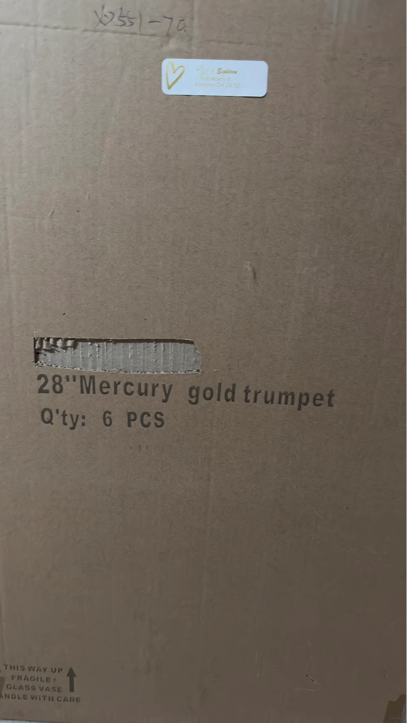 28" Mercury Gold Trumpet Vase ($20 a piece) - photo 3