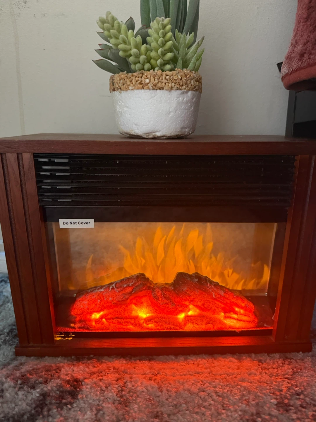 Wooden Electric Fireplace Heater - photo 2