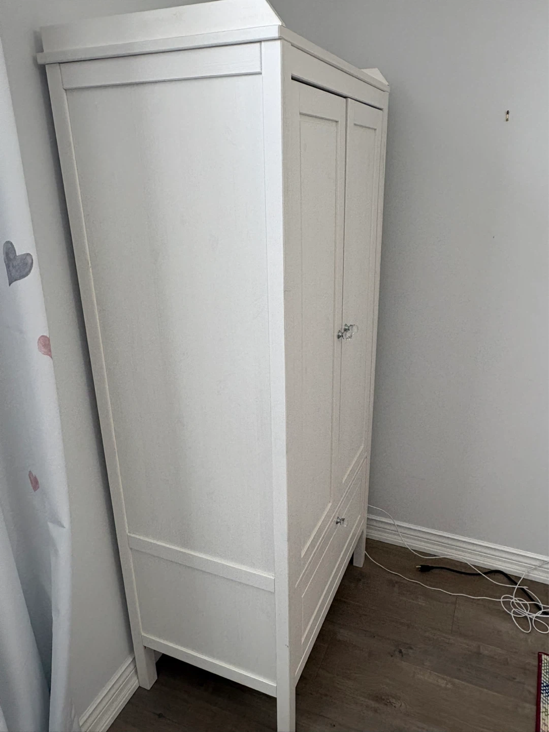 Kids White Wardrobe with Drawer - photo 3