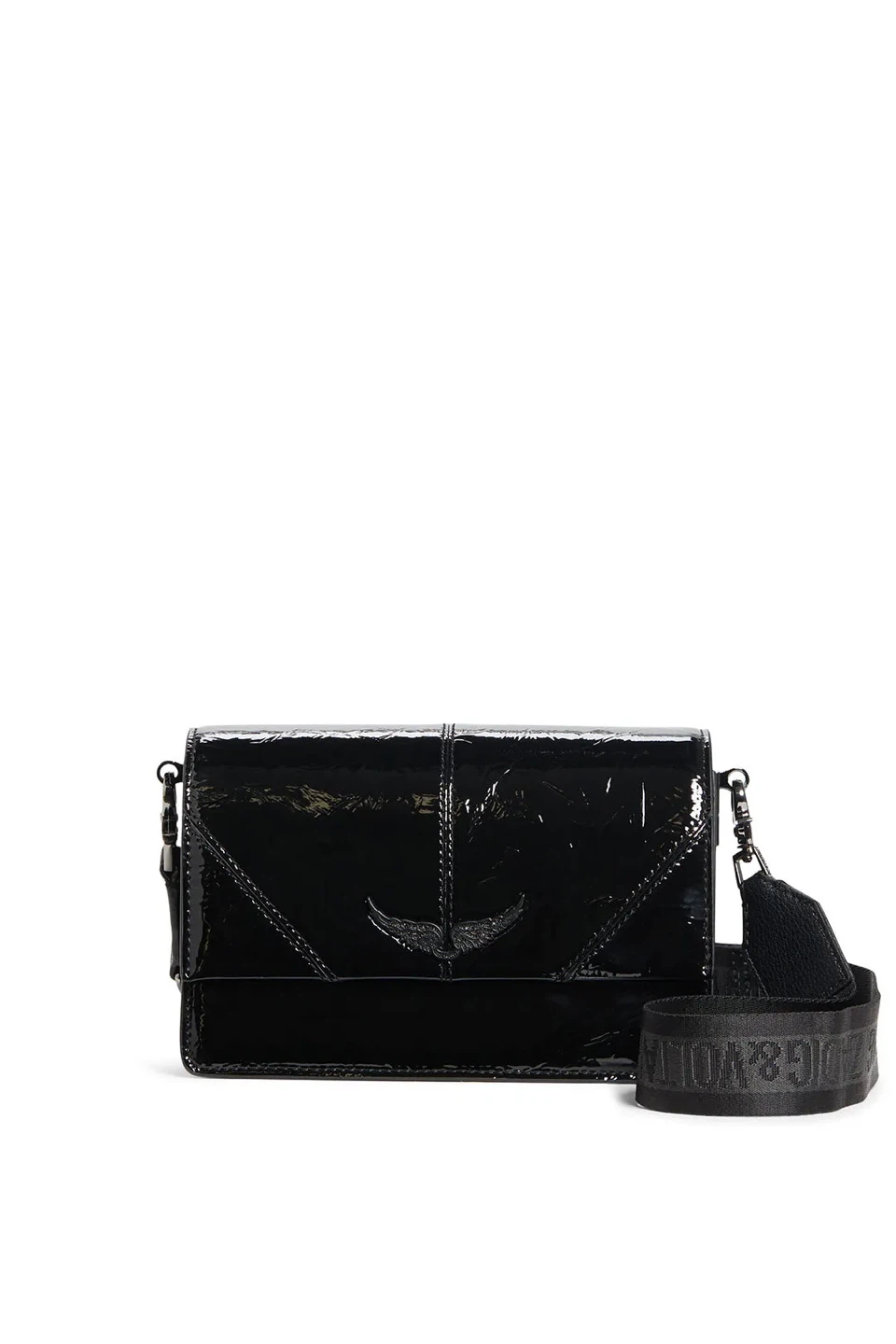Zadig & Voltaire Lolita Black Patent Leather Shoulder Bag