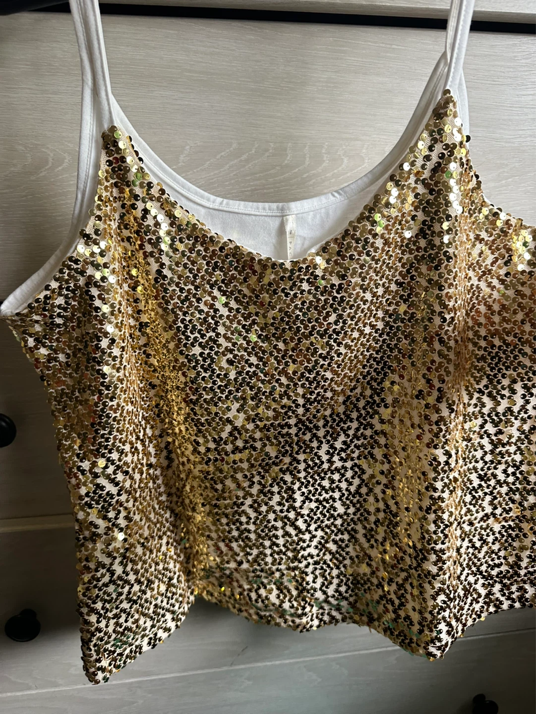 PACIFIKA Gold Sequin Tank Top - Size L