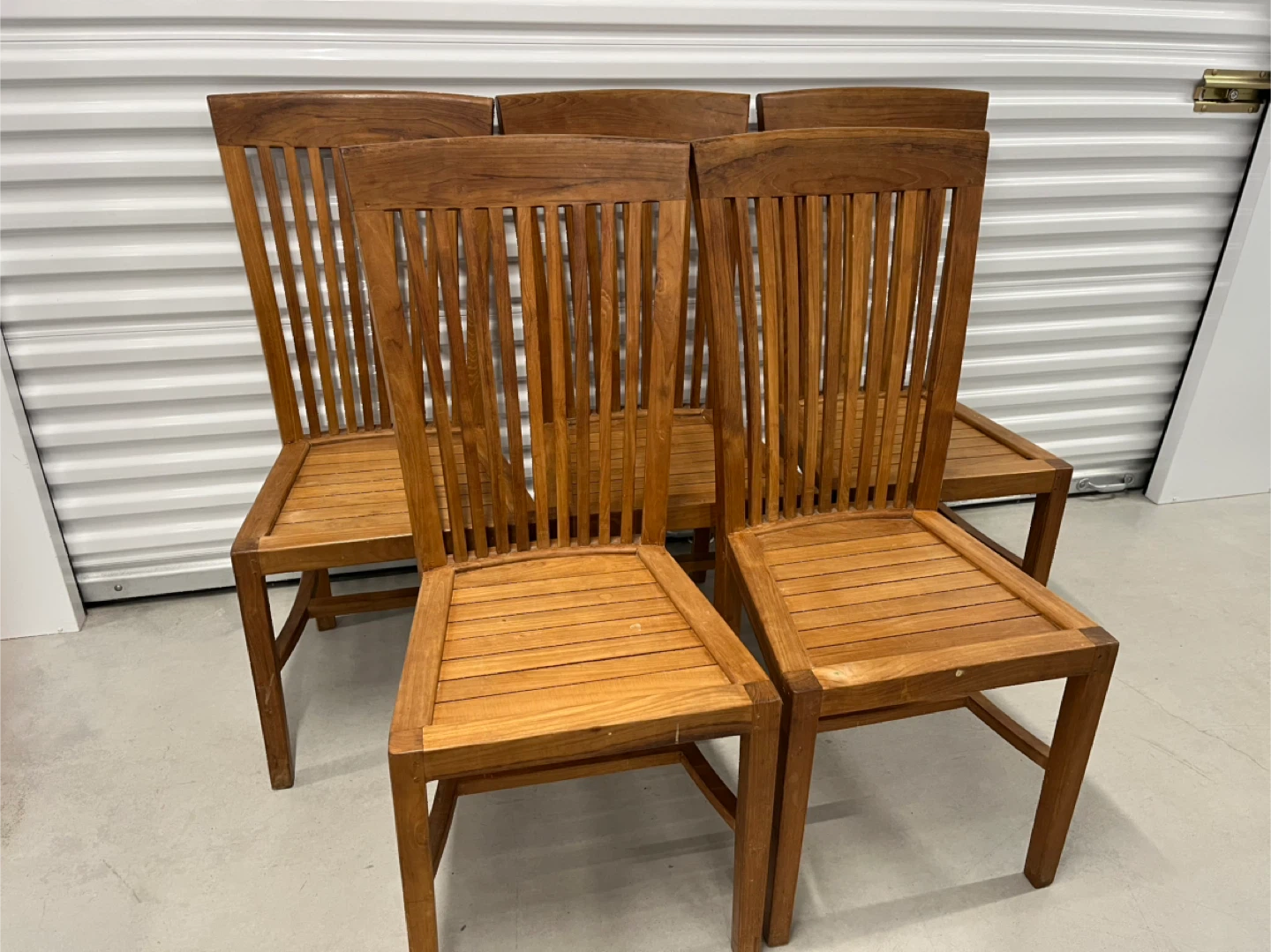 Table & chairs - solid teak