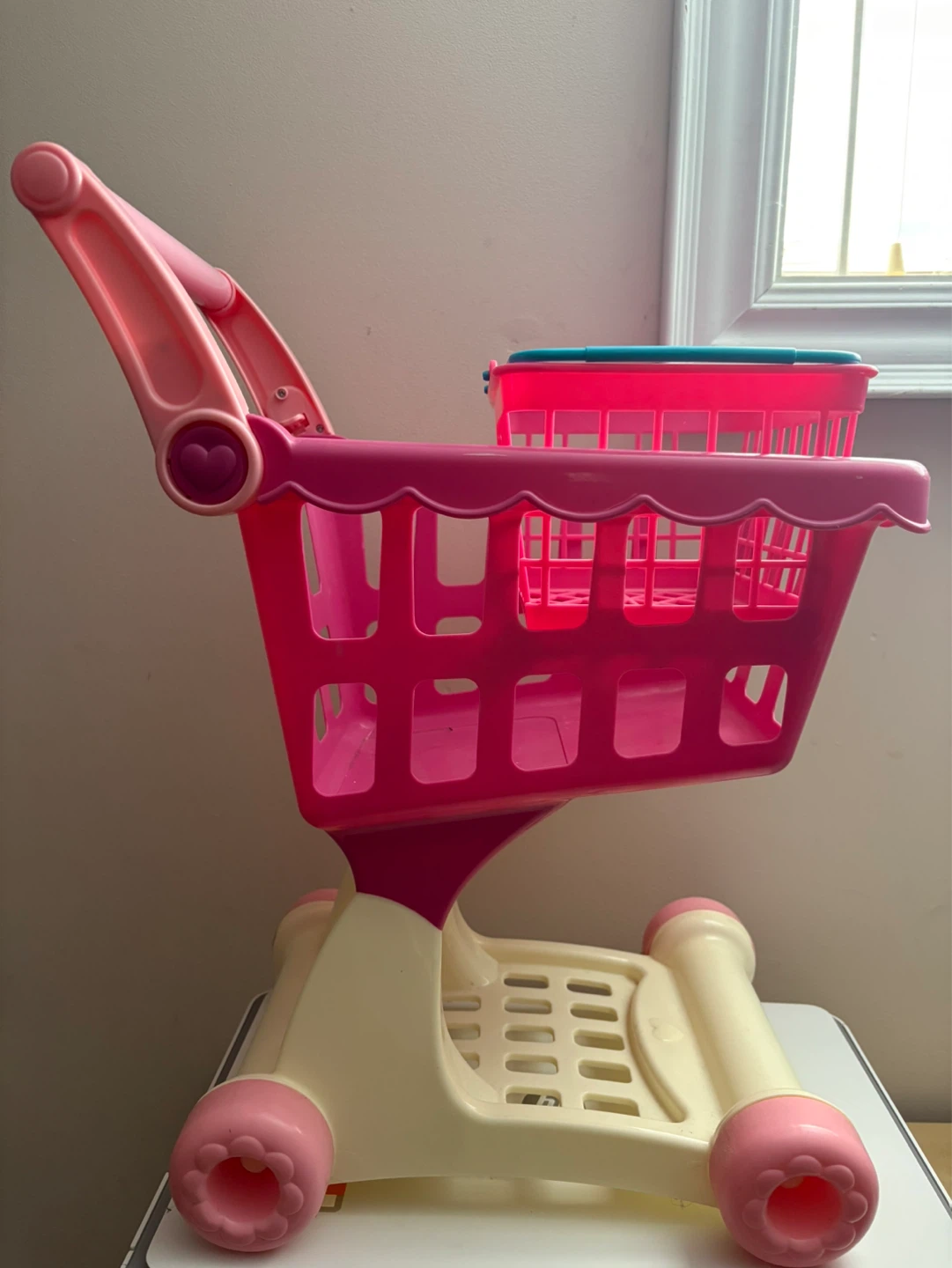 Pink Toy Shopping Cart & basket