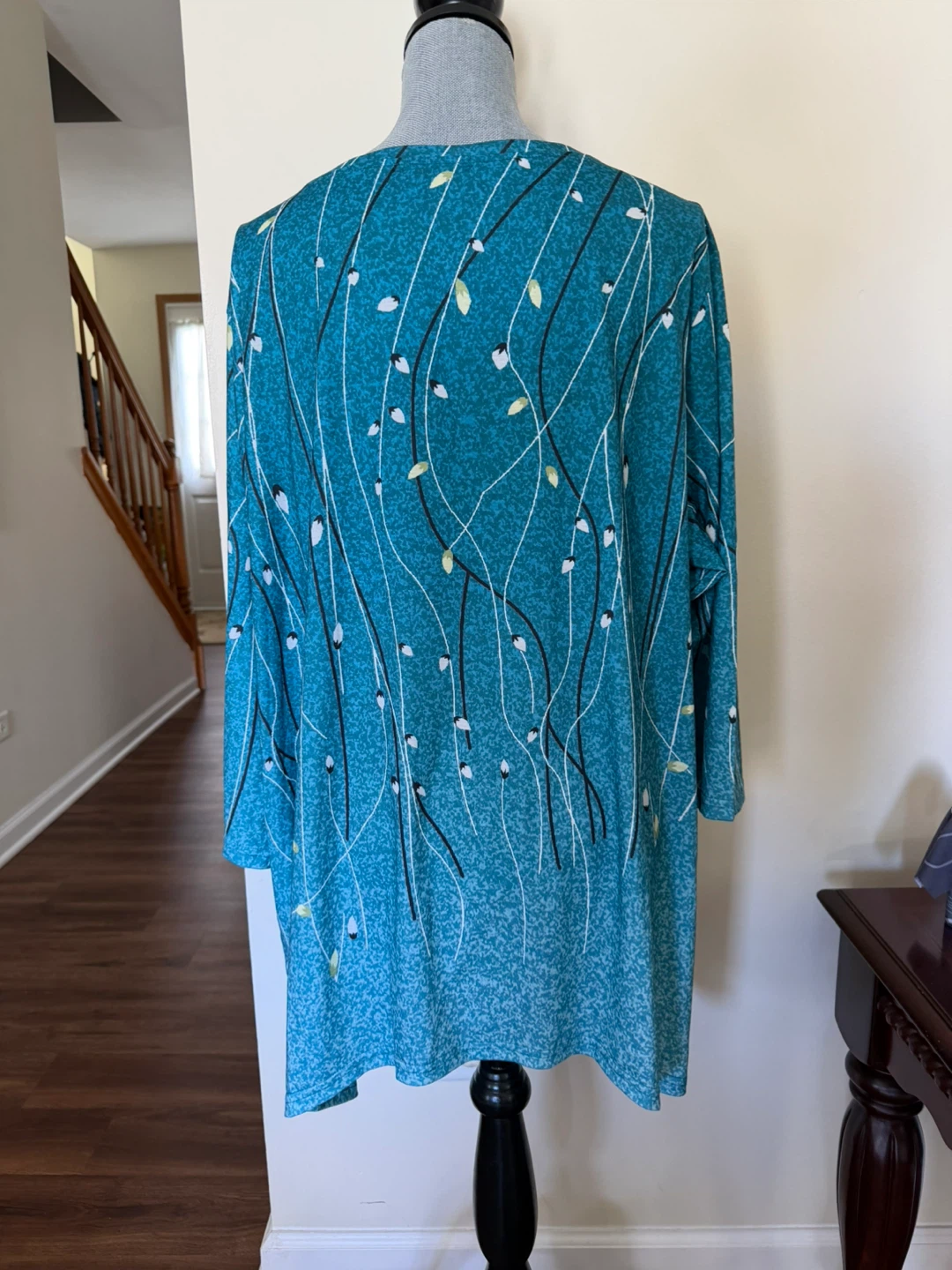 Fantaslook Women's Teal Floral Print 3XL Top - photo 2