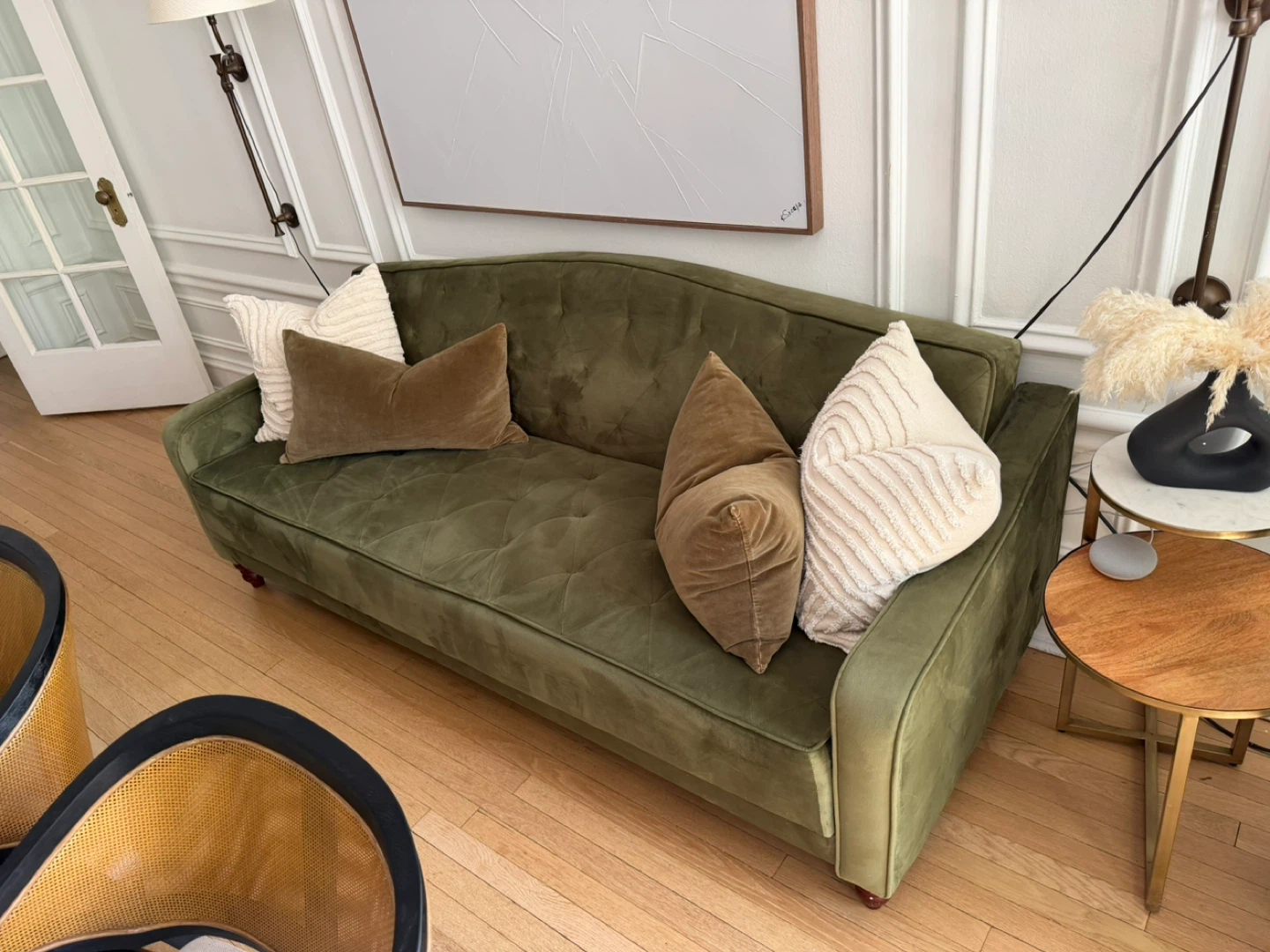 Novogratz Vintage 81.5" Velvet Sleeper Sofa - Green - photo 2