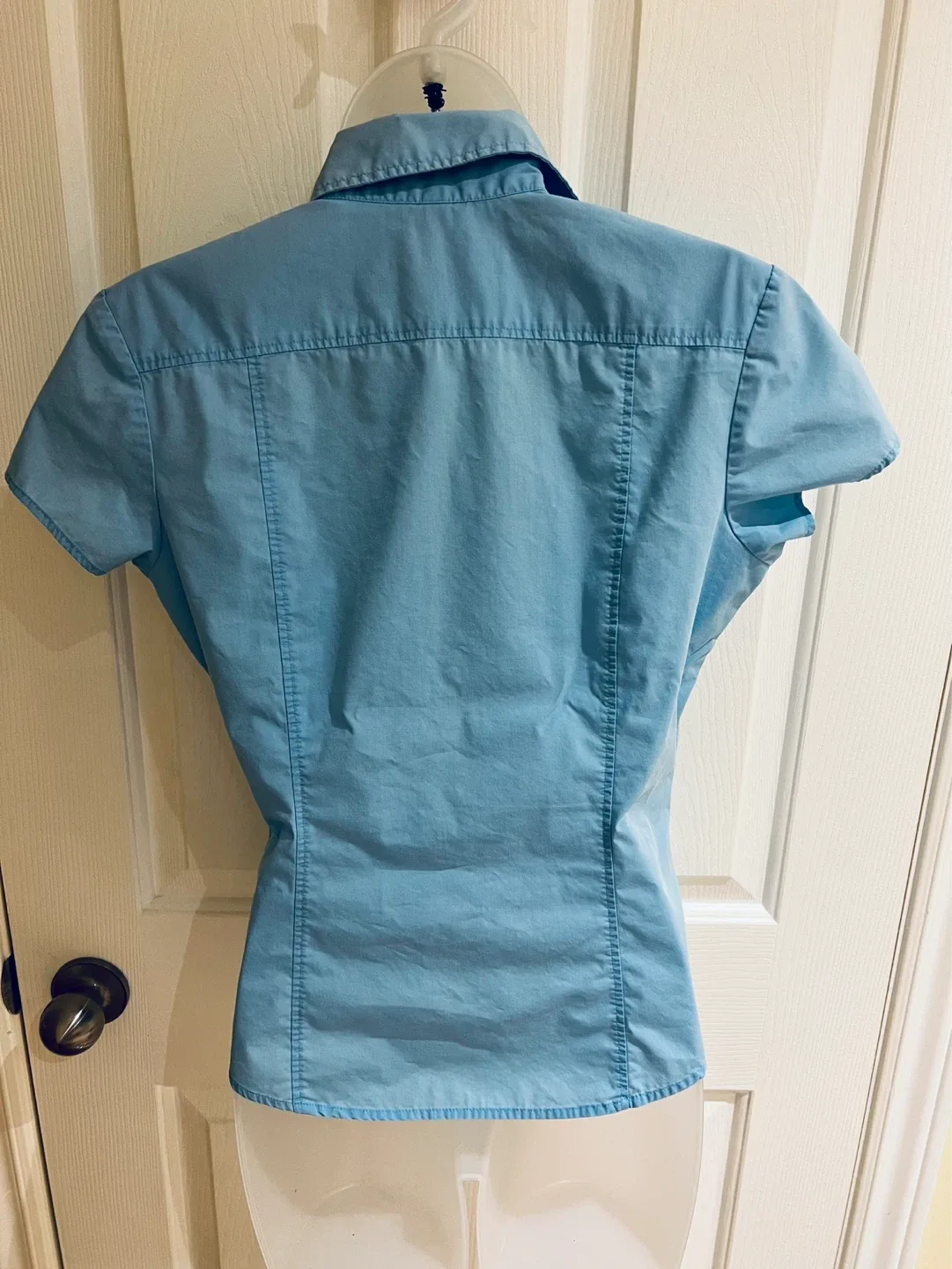 Jacob Blue Short-Sleeve Button-Up Shirt Size S/P - photo 2