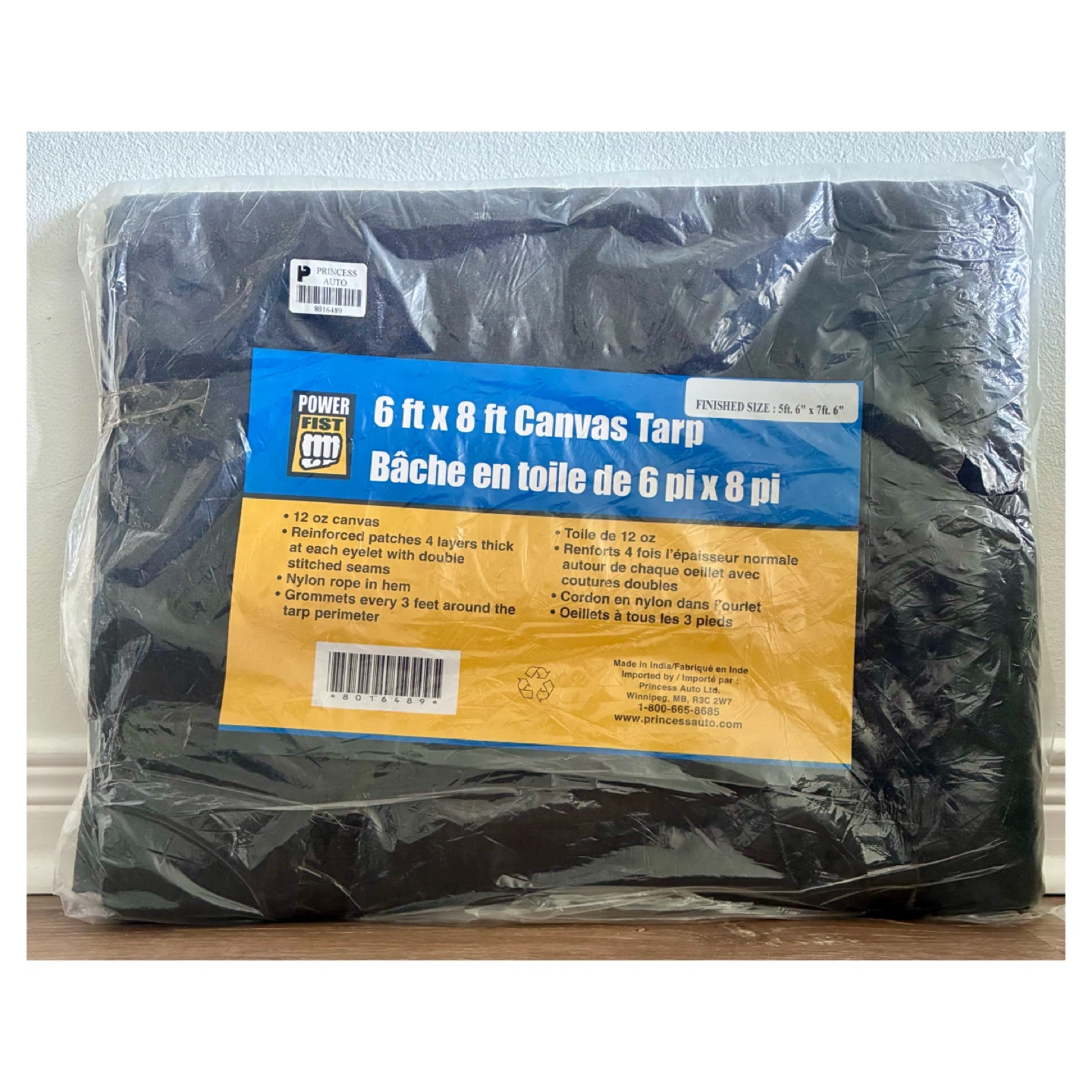 Princess Auto 6 ft x 8 ft Canvas Tarp