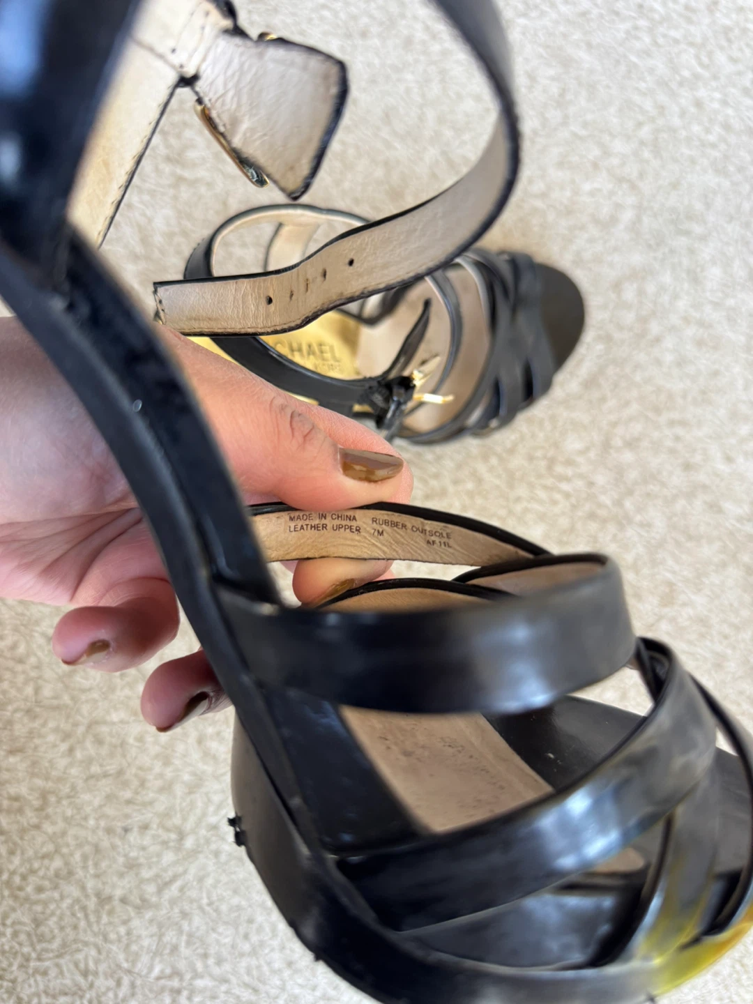Michael Kors Black Leather Strappy Heels - photo 5