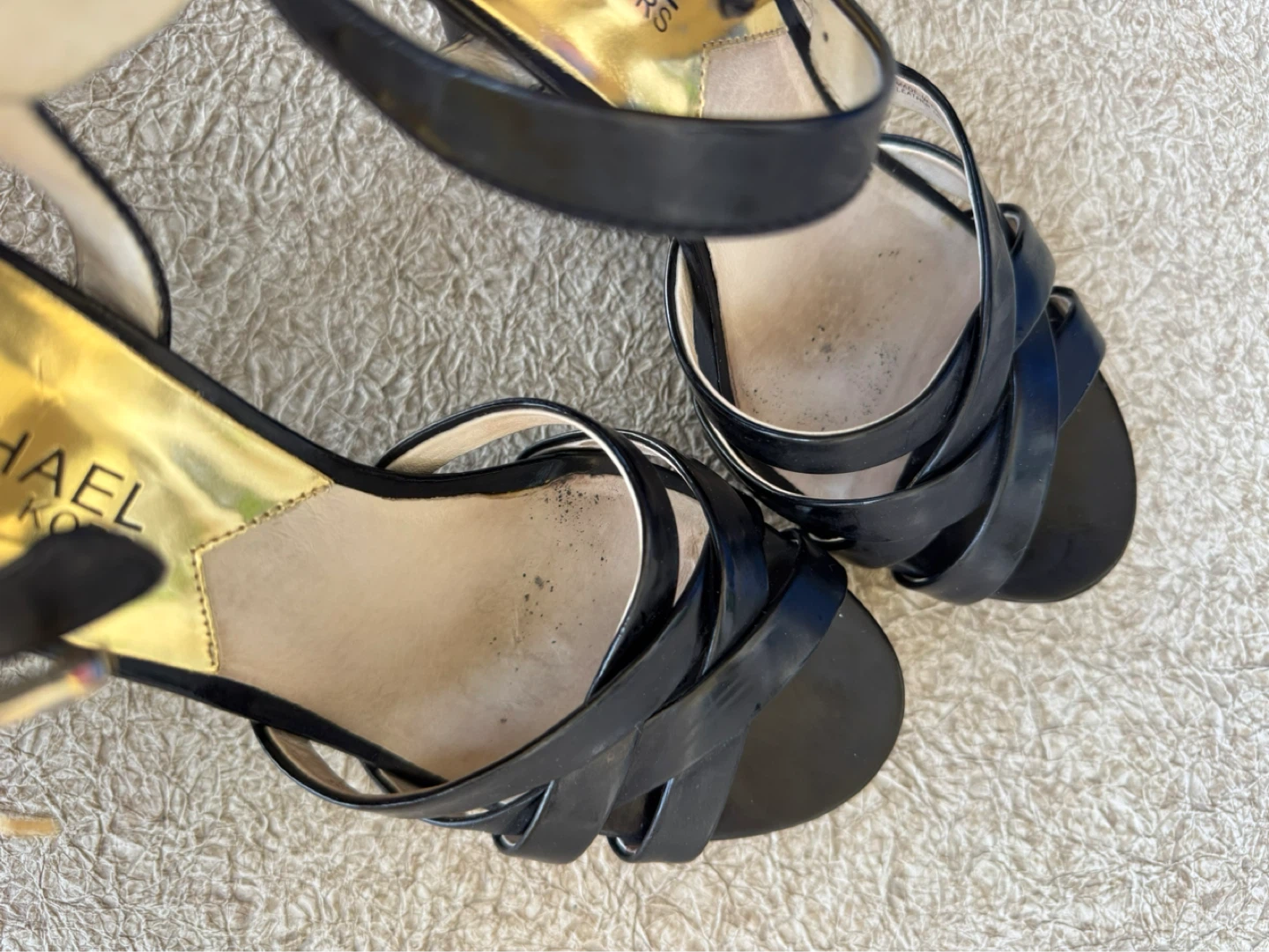Michael Kors Black Leather Strappy Heels - photo 3