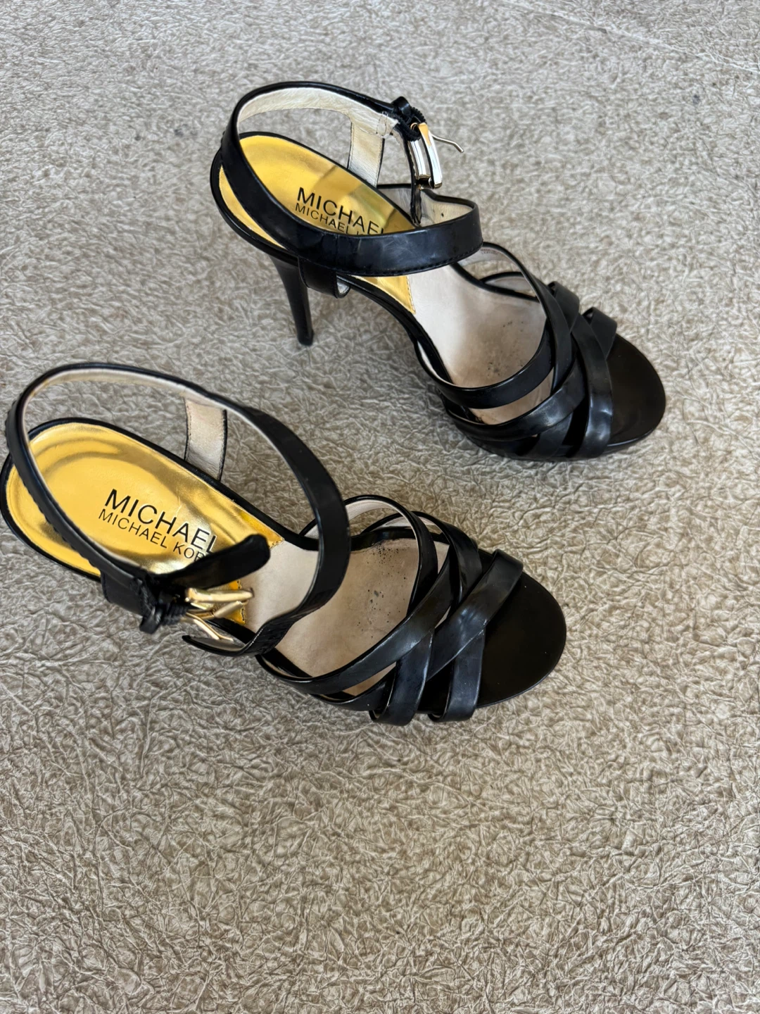 Michael Kors Black Leather Strappy Heels