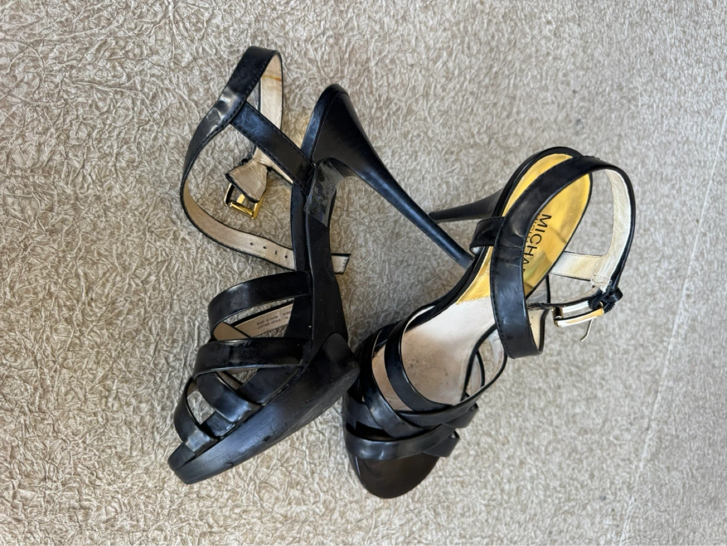Michael Kors Black Leather Strappy Heels - photo 2