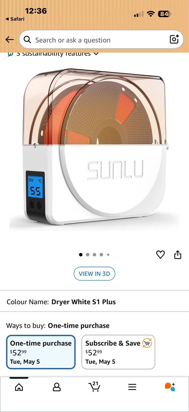 SUNLU FilaDryer S1 Plus 3D Printing Filament Dryer Box Storage - photo 2
